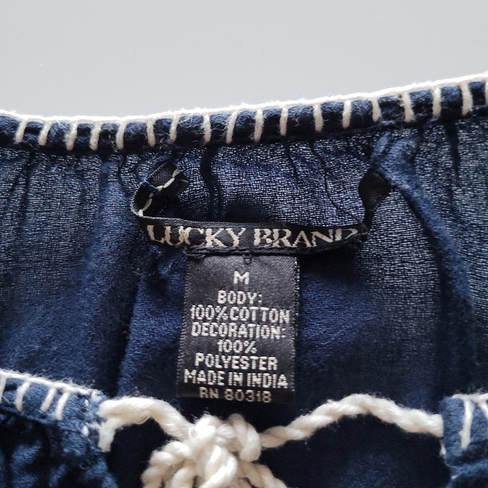 Lucky Brand embroidered peasant top - Picture 3 of 8